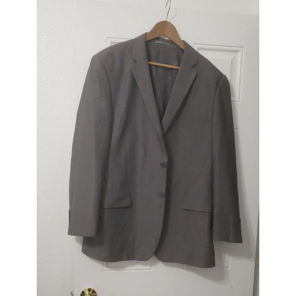 Carlo Lusso 150 Men's Grey Suit Jacket 2-Button Notch Lapel Blazer Size 46R